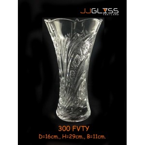 AMORN) Vase 300 FVTY - แจกันแก้วคริสตัล เจียระไน 